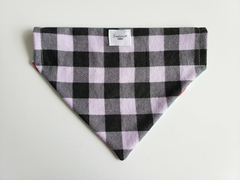 Sherpa Lined, Flannel Over the Collar Bandana- for dogs