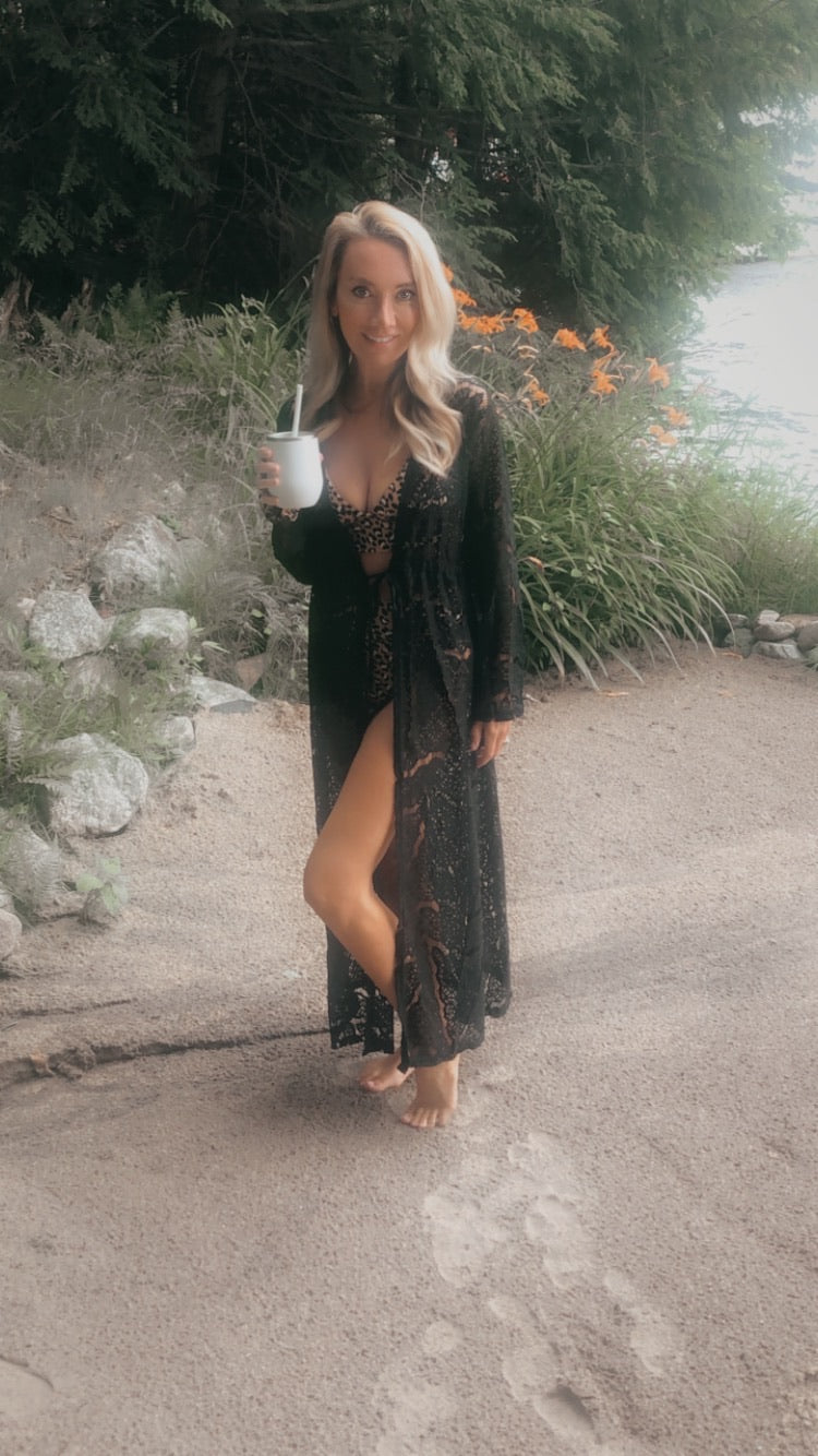 Cover Me in Lace | Black Lace Bathing Suit Cover Up